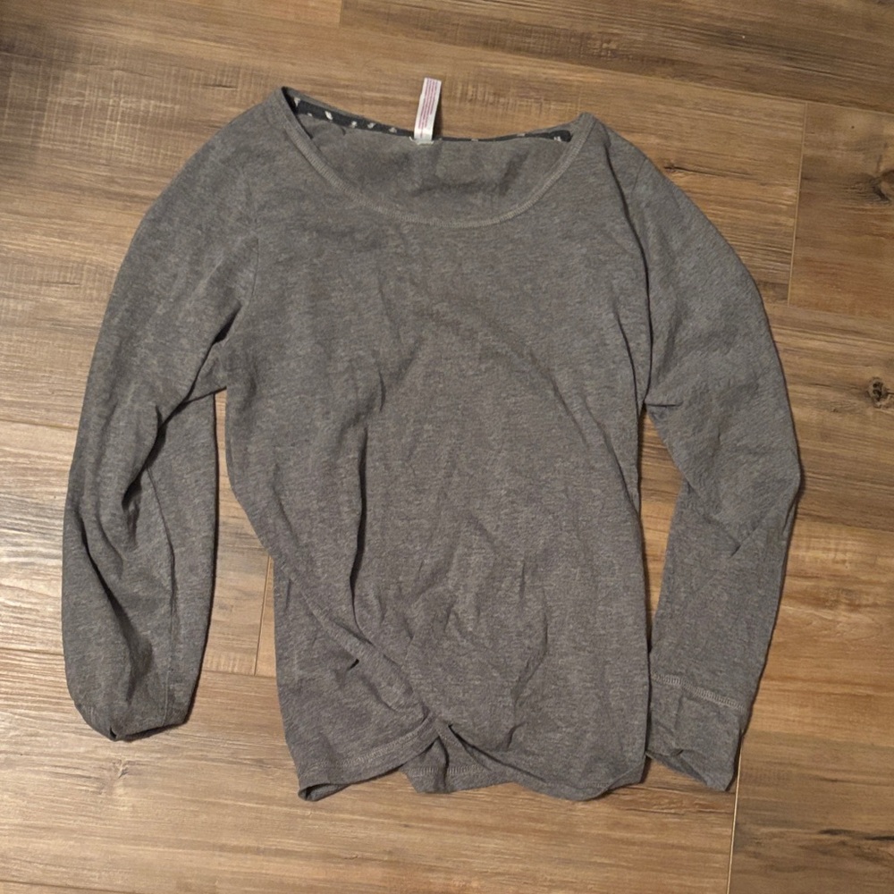 Gray Long Sleeve Top